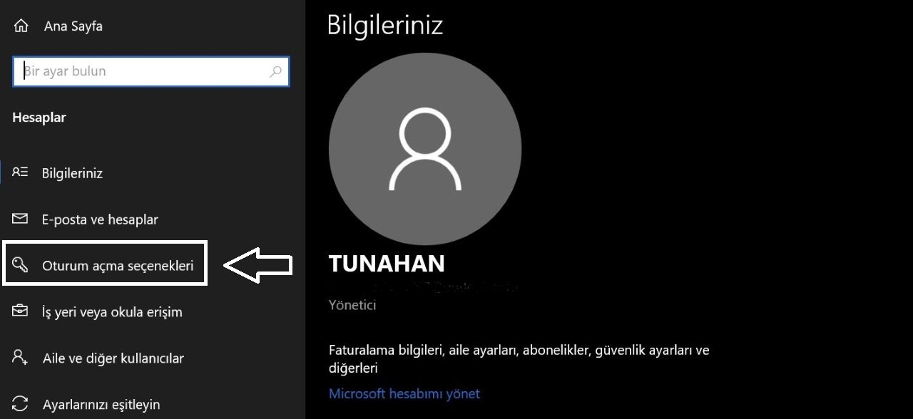 bilgisayara şifre koyma