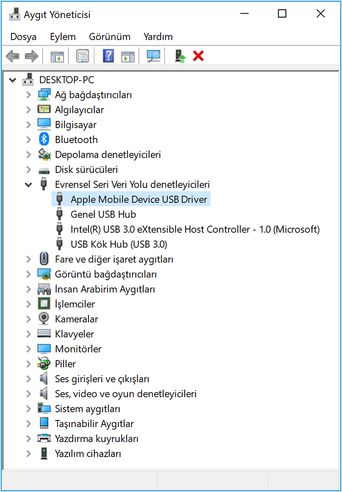 Bilgisayar iPhone'u görmüyor sorunu
