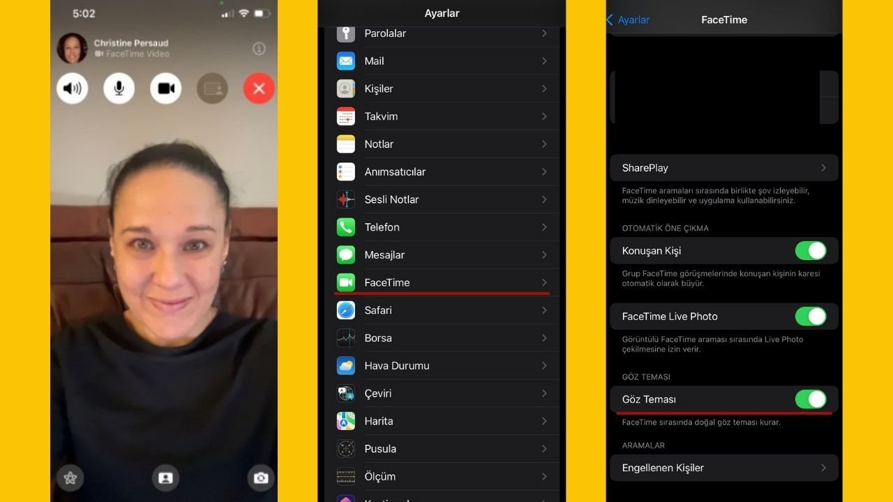 FaceTime'da sahte göz teması özelliği nasıl açılır