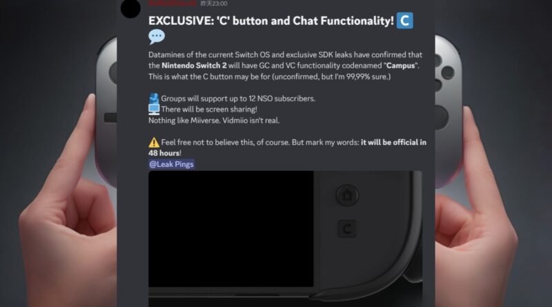 Switch 2'de Keşfedilen Gizemli "C" Tuşu: Ne İşe Yarıyor?