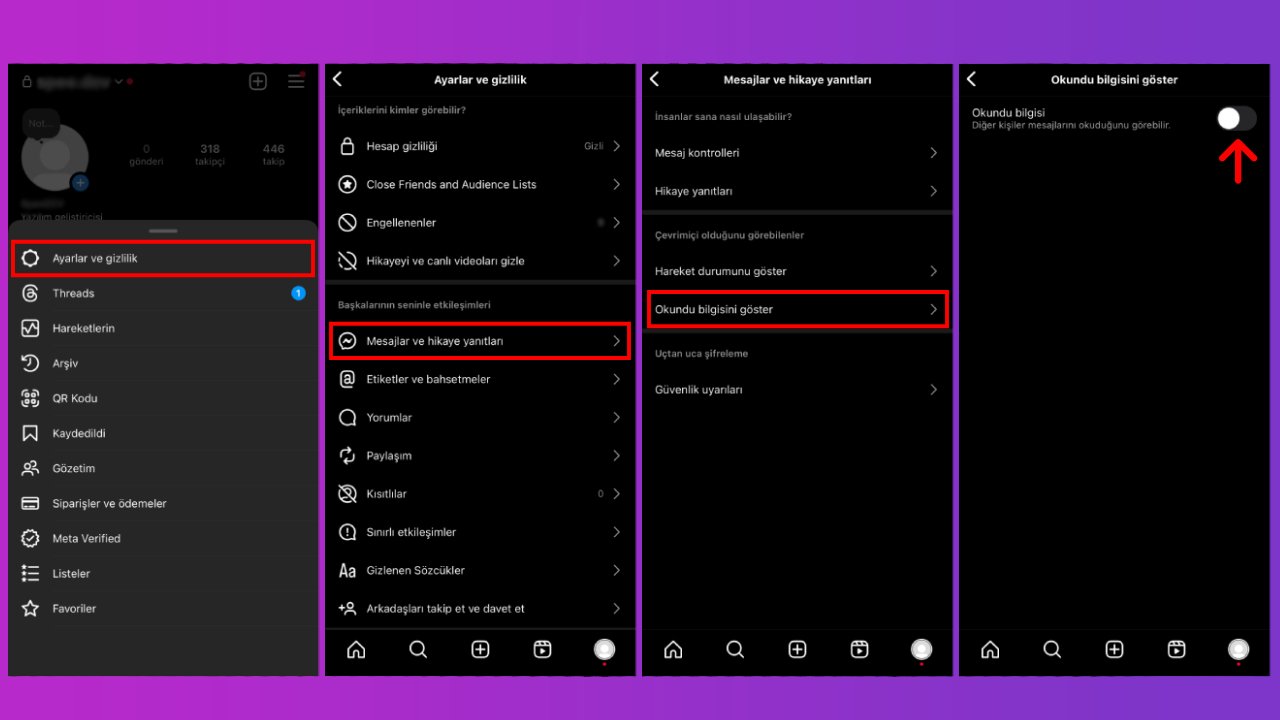 Instagram görüldü bilgisi kapatma (Adım adım)