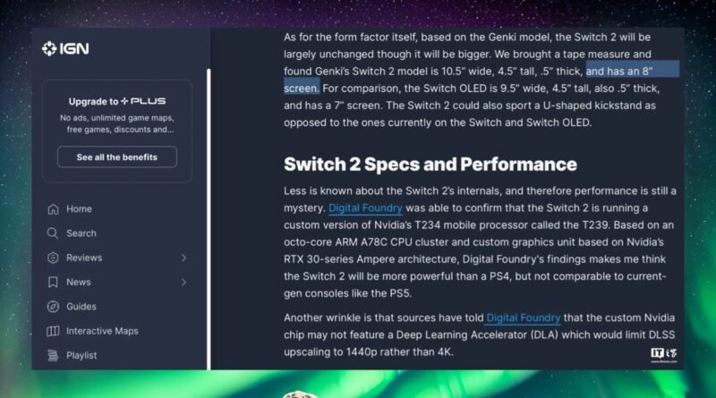 Nintendo Switch 2'nin Gerçek Ekran Boyutu Açıklandı!