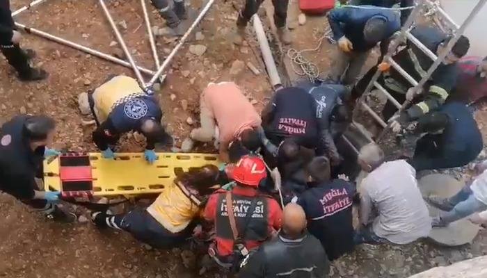 Bodrum'da Şok Edici Olay! Bir İşçi, Derin Betona Düşerek Hayatını Riski Attı