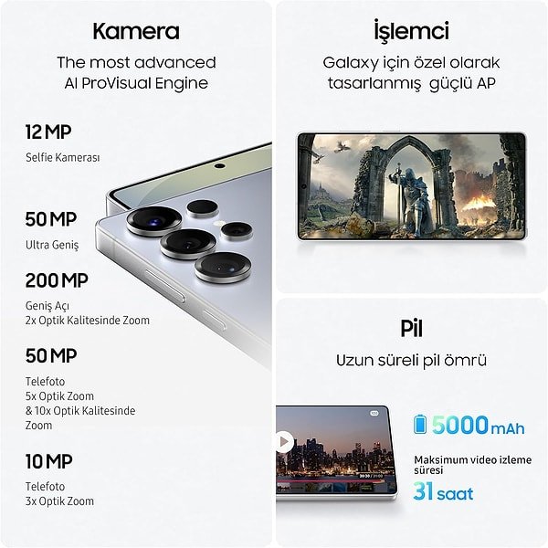 200 MP kameradan Snapdragon 8 Gen 4 işlemciye kadar her detayıyla güçlü bir deneyim sunuyor. Yüksek çözünürlüklü ekranı, şık tasarımı ve gelişmiş yazılım özellikleriyle mobil dünyada fark yaratıyor.