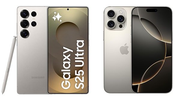 Teknoloji dünyasının en dikkat çekici iki modeli, iPhone 16 Pro Max ve Samsung Galaxy S25 Ultra, her alanda etkileyici özellikleri ile öne çıkıyor.