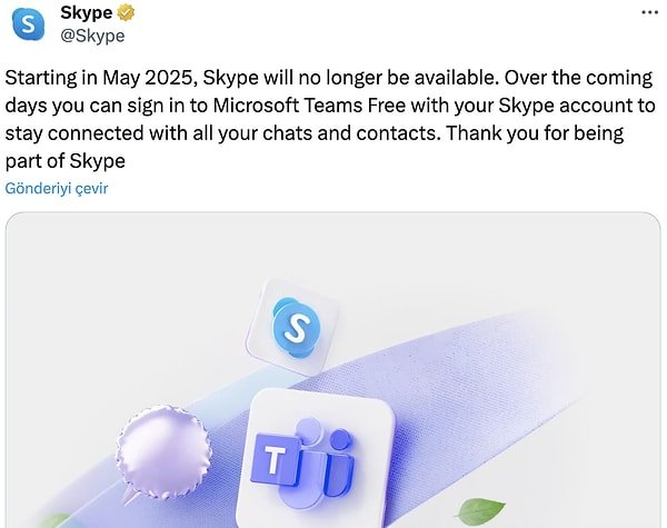 Skype'ın resmi hesabı, kapanış tarihini aylar öncesinden duyurdu.