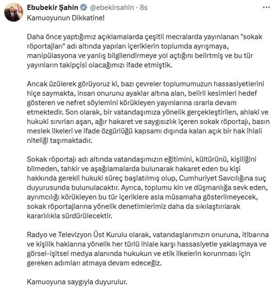 RTÜK'ten 'Sokak Kedisi' Hesabının Sahibi Ebru Uzun Oruç Hakkında Suç Duyurusu - Son Dakika Türkiye Haberleri