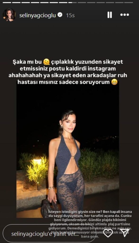 Selin Yağcıoğlu'nun fotoğrafı büyük tepki topladı! Instagram'dan silince öfkelendi.