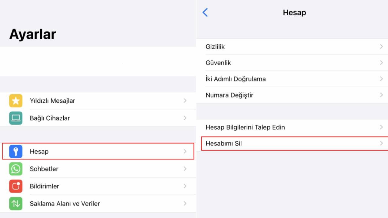 WhatsApp hesabı nasıl silinir