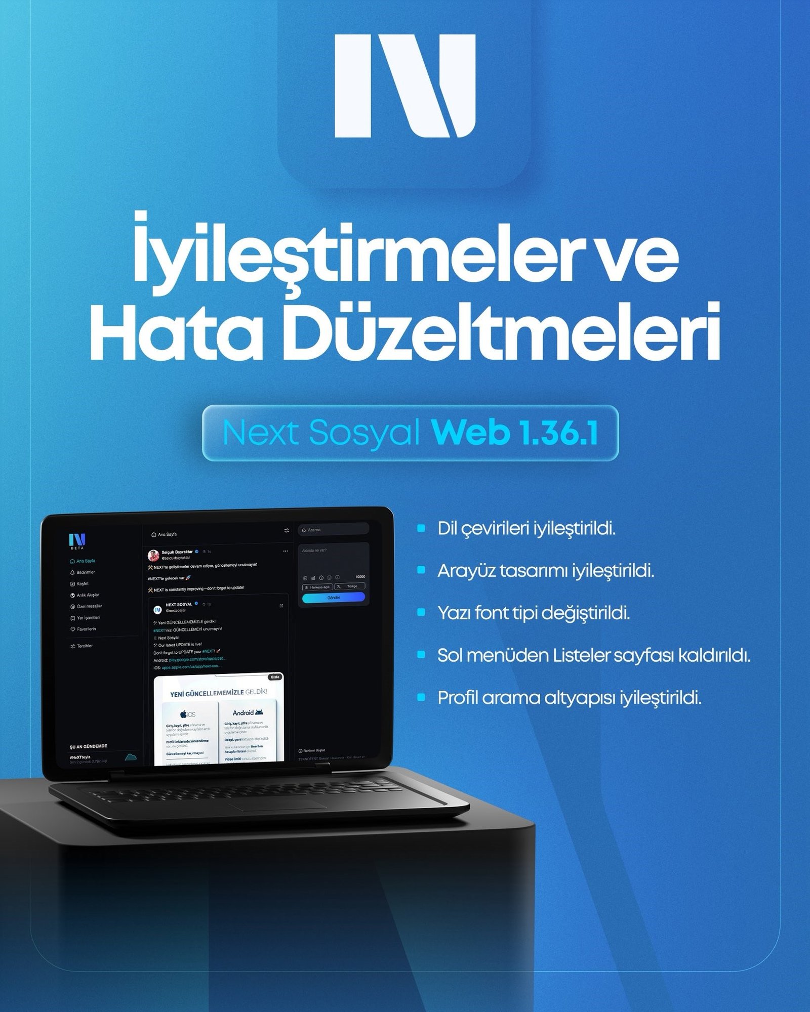 Next Sosyal güncellendi: Yeni özellikler neler?