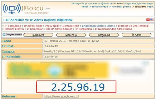 IP adresi nasıl öğrenilir