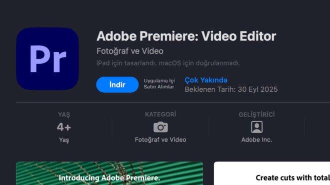 Adobe Premiere Pro'nun Resmi iPhone/iPad Uygulaması 30 Eylül'de Yayınlanıyor