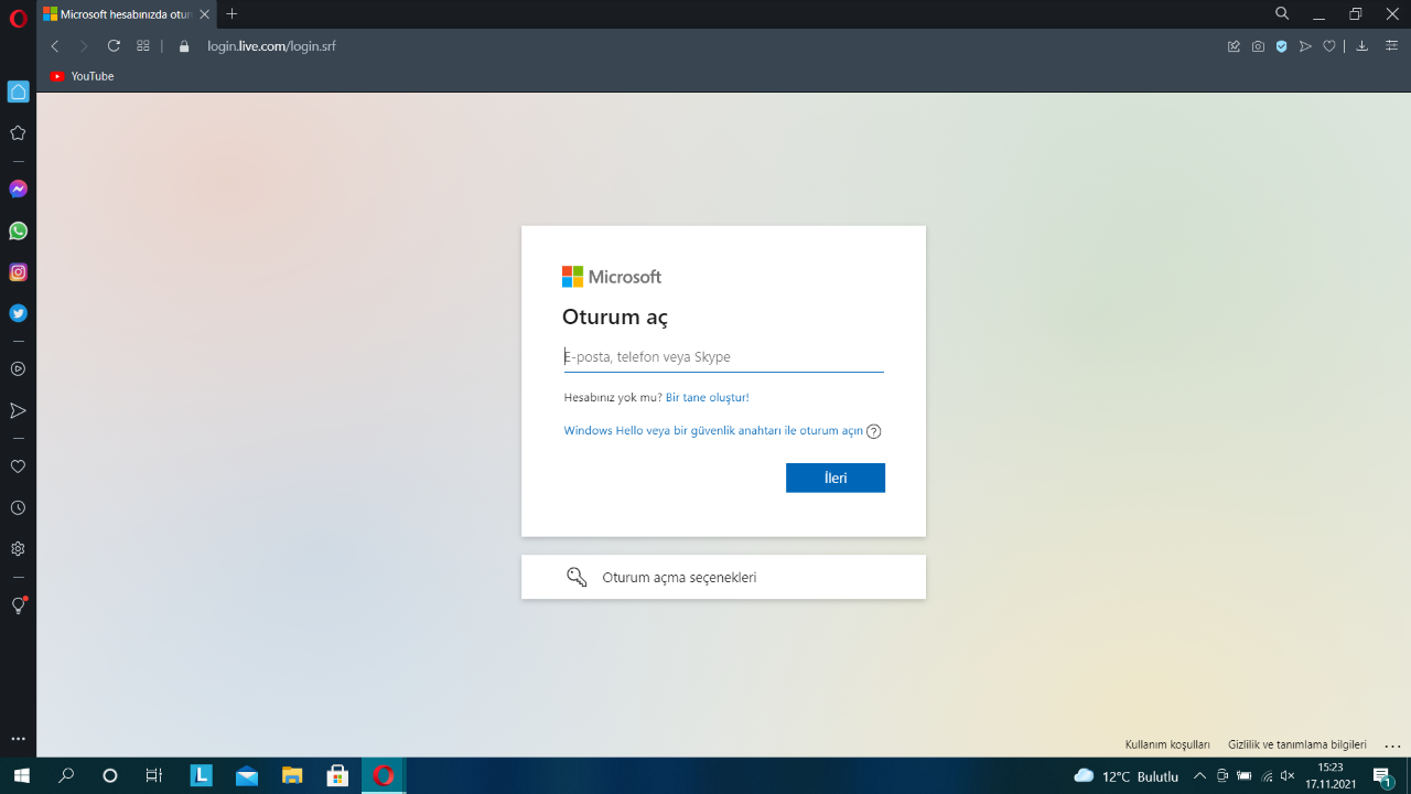 Hotmail Şifremi Unuttum - Adım 1