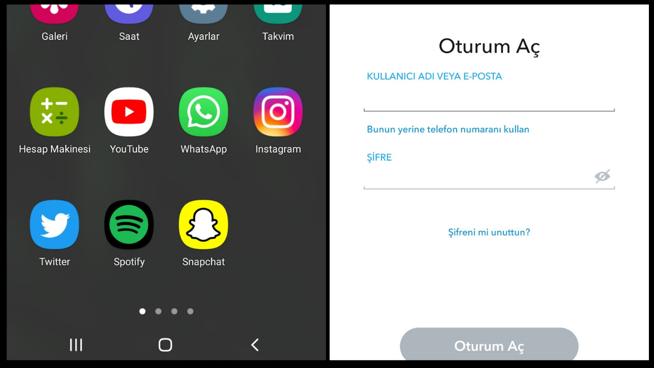 Snapchat şifresini unuttum