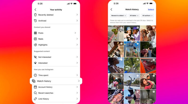 Instagram, Reels İçin İzleme Geçmişi Özelliğini Aktif Hale Getirdi