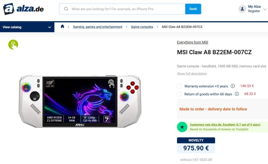 MSI Claw A8 Avrupa'ya Geliyor: Fiyatı Belli Oldu