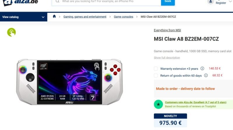 MSI Claw A8 Avrupa'ya Geliyor: Fiyatı Belli Oldu