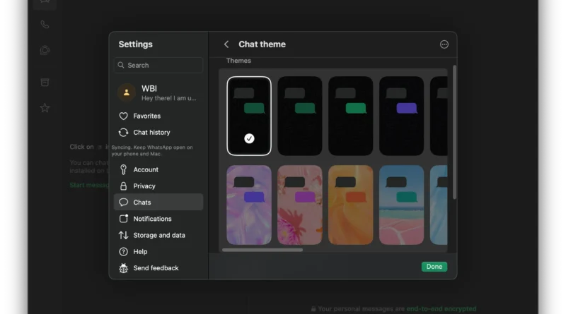 WhatsApp, Mac için sohbet teması güncellemesini yayımladı