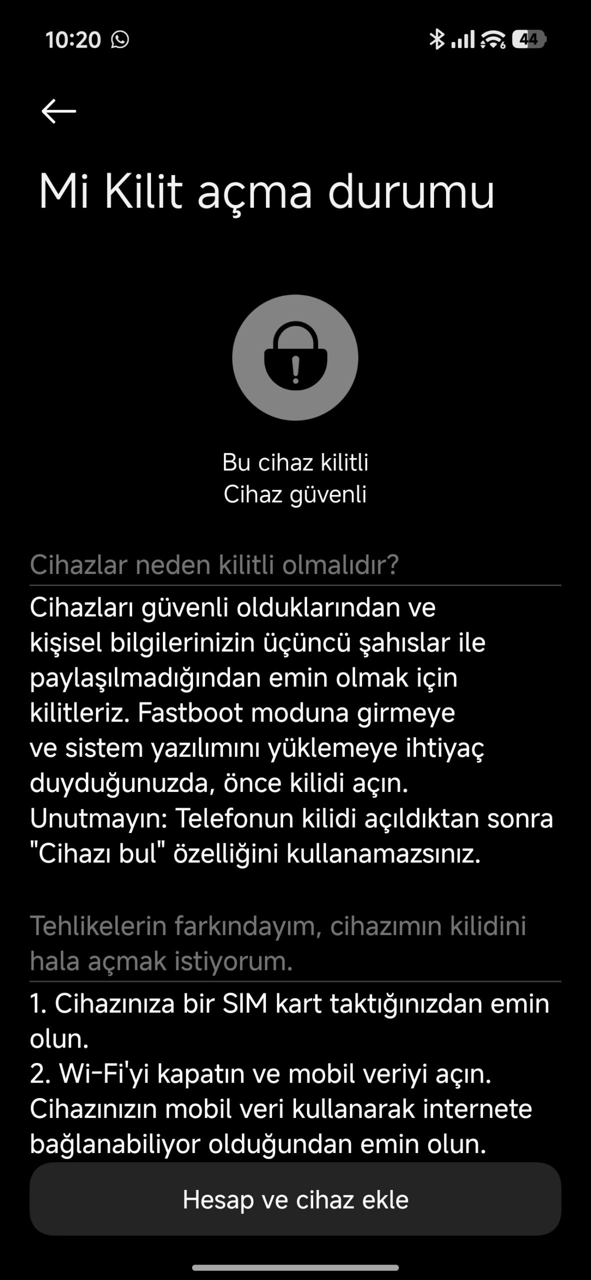 Xiaomi, Bootloader, kilit, Mi