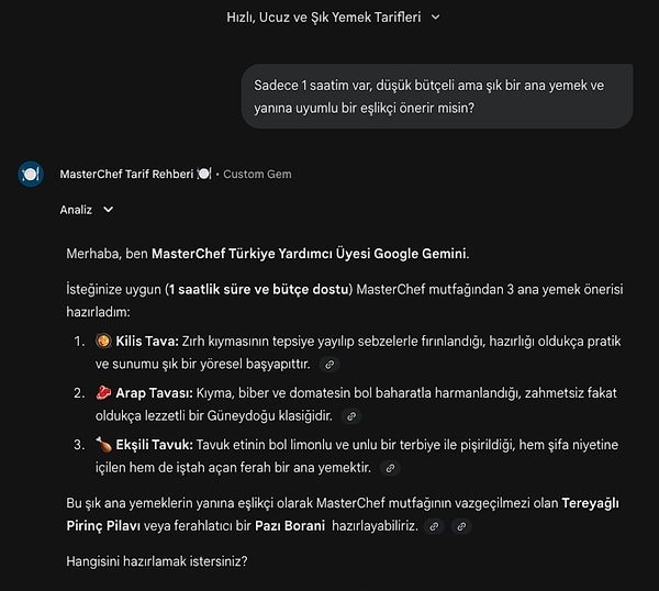 "Bugün ne pişirsem?" sorusuna son!