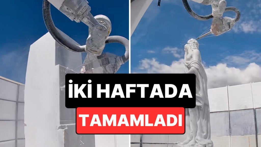 İtalya'da 24 Saat Çalışan CNC Makinesi, Dev Heykeli 15 Günde Tamamladı.