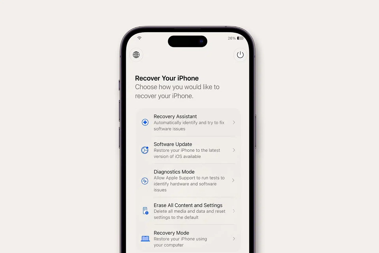 ios 27 iphone kurtarma moduna alma adımları