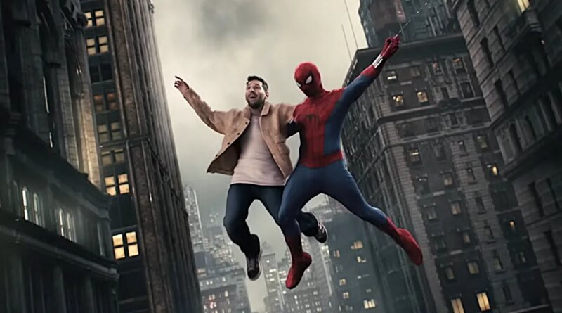 Lionel Messi, Spider-Man ile Havada Uçuyor!