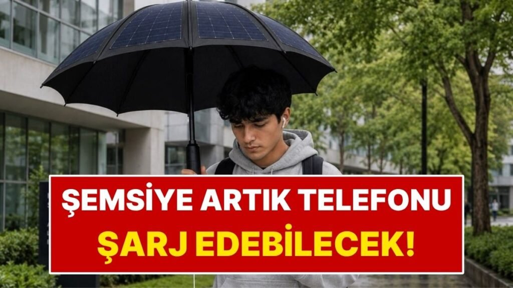 Standart Şemsiyeyi Taşınabilir Şarj Aletine Dönüştürdü