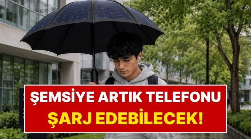 Standart Şemsiyeyi Taşınabilir Şarj Aletine Dönüştürdü