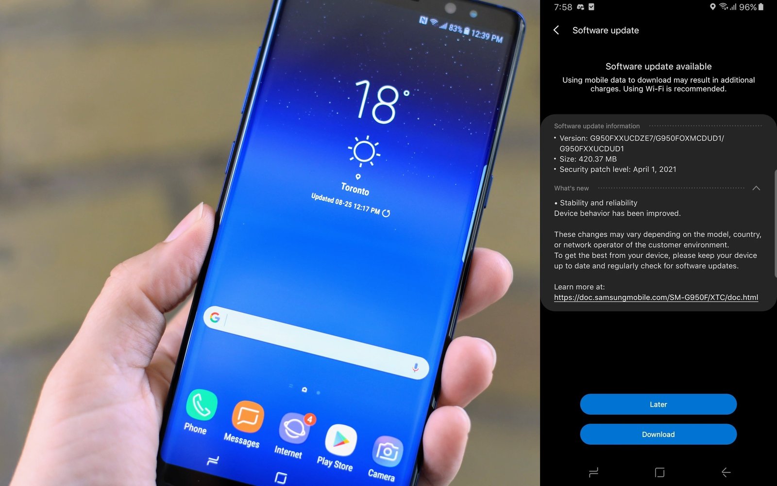 Samsung Galaxy S8 ve Note 8 yazılım güncellemesi yayınlandı
