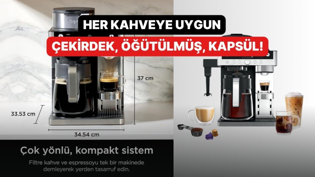 Kapsül ve Filtre Uyumlu: Ninja Prestige Dualbrew Kahve Makinesi İndirimde!